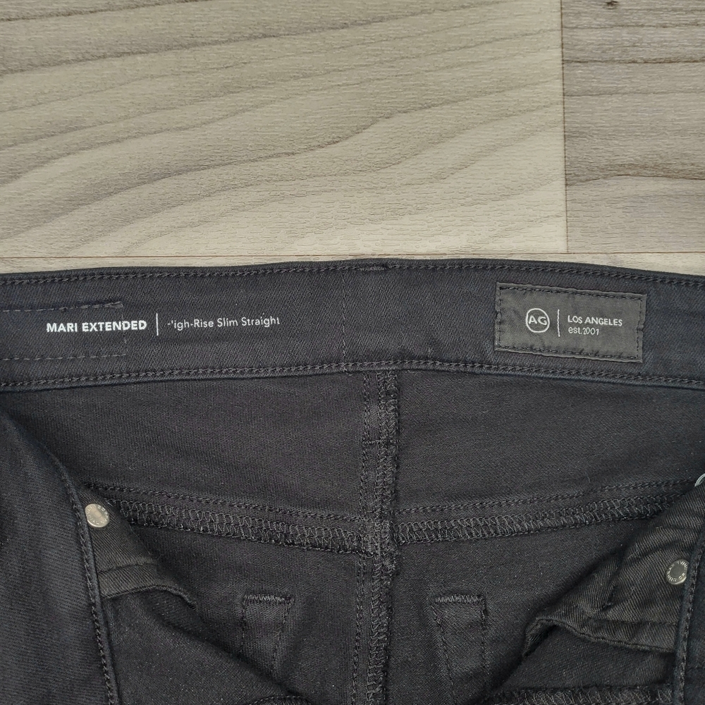 AG Jeans Mari Extended Jeans Women's Size 25/26 Black High-Rise Slim Straight - Picture 6 of 11